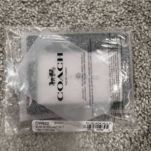 Coach Women's Slim Id Card Case with Heart Bolt Print - Picture 4 of 5